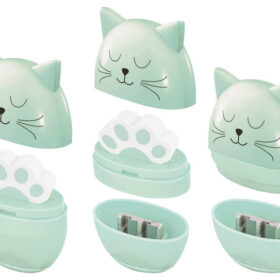 stylex - Doppelspitzer mit Radiergummi - Katze (mint)