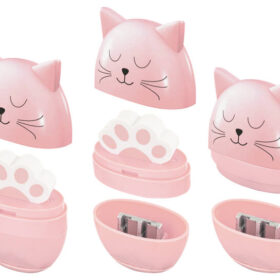 stylex - Doppelspitzer mit Radiergummi - Katze (rosa)