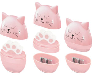 stylex - Doppelspitzer mit Radiergummi - Katze (rosa)