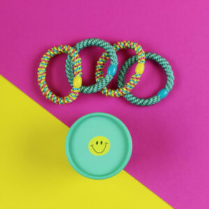 Ava&Yves - Haargummi-Set mint/gelb mit 4 Haargummis in runder Geschenkbox