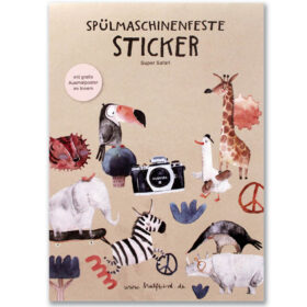 halfbird - Spülmaschinenfeste Sticker "super Safari"