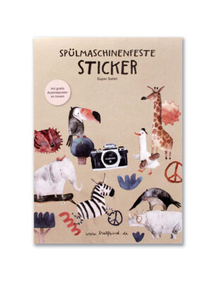 halfbird - Spülmaschinenfeste Sticker "super Safari"