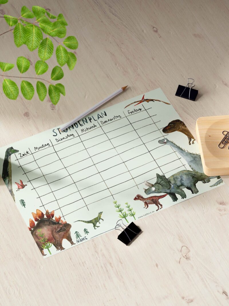 Stundenplan Dinosaurier DIN A4 – Bild 3