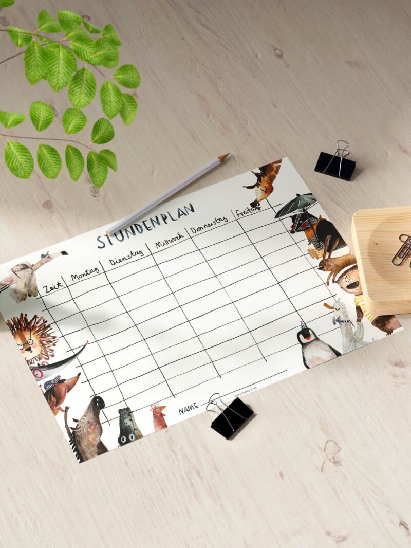 Stundenplan Tiere DIN A4 – Bild 3