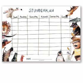 halfbird - Stundenplan Tiere DIN A4