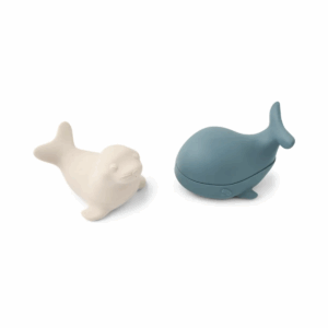 Liewood - Duncan Arctic Silicone Bath Toys - Whale blue / Sandy (Set)