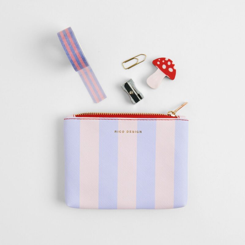 Etui Streifen - rosa/flieder – Bild 3