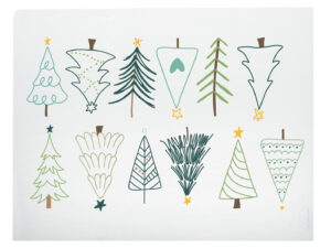 Bügelbilder Set "Weihnachtsbäume" - 12 Motive