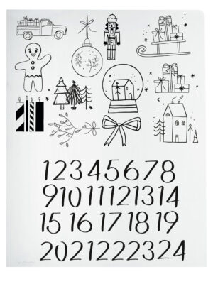 Bügelbilder Set "Coming home for christmas" - 12 Motive + Zahlen