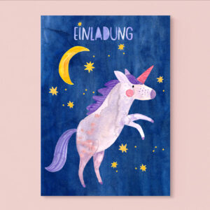 Frau Ottilie - Einladungskarte *Einhorn*