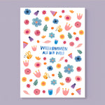 Frau Ottilie - Postkarte zur Geburt *Willkommen auf der Welt*