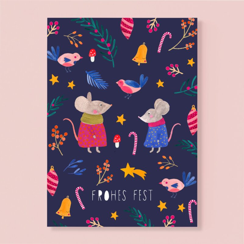 Frau Ottilie - Weihnachtskarte *Weihnachtsmäuse*