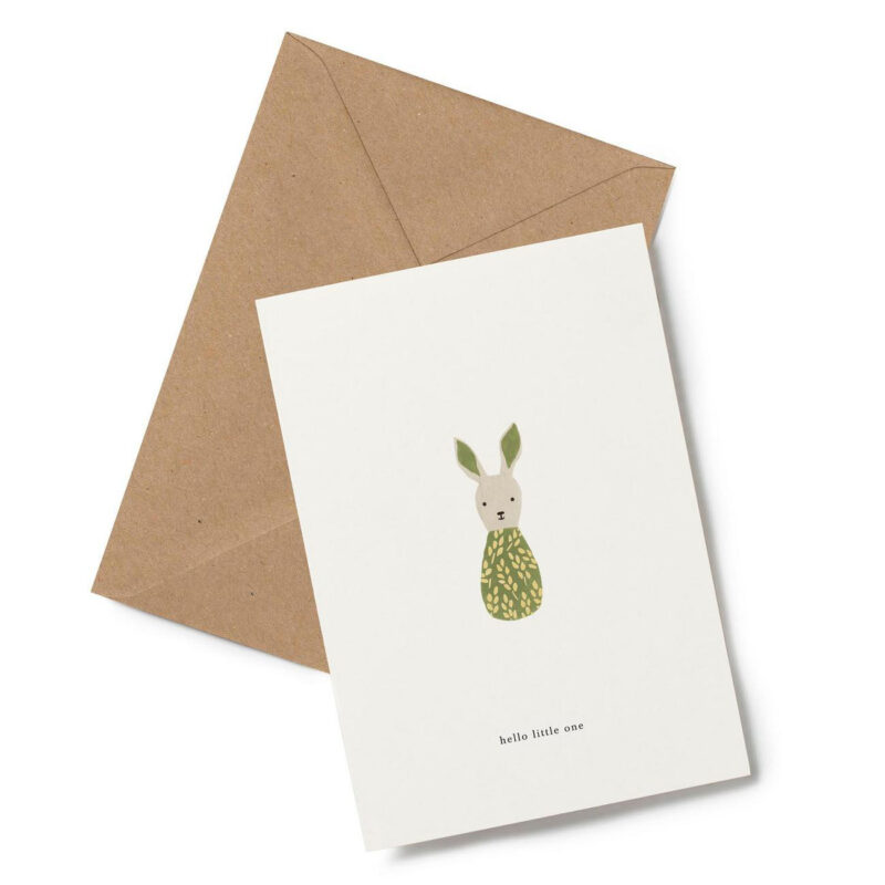 KARTOTEK Copenhagen - Klappkarte Babyrassel Hase