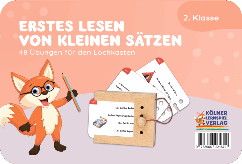 Kölner Lernspieverlag - Spiel Lochkasten (Erstes Lesen von kleinen Sätzen)