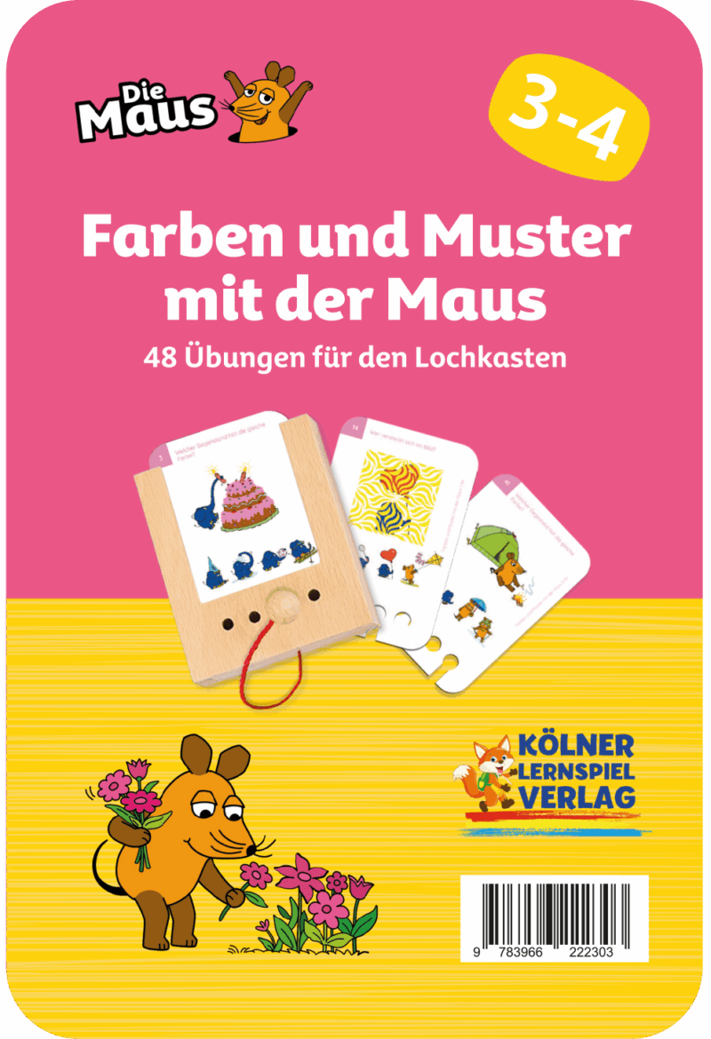 Kölner Lernspieverlag - Spiel Lochkasten (Farben und Muster mit der Maus 3-4)