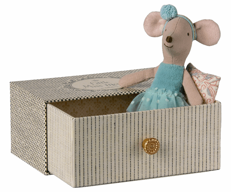 Maileg - Tanzmaus im Tagesbett blau - Kleine Schwester
