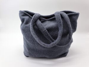 Shopper aus Plüsch - blaugrau