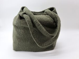 Shopper aus Plüsch - waldgrün