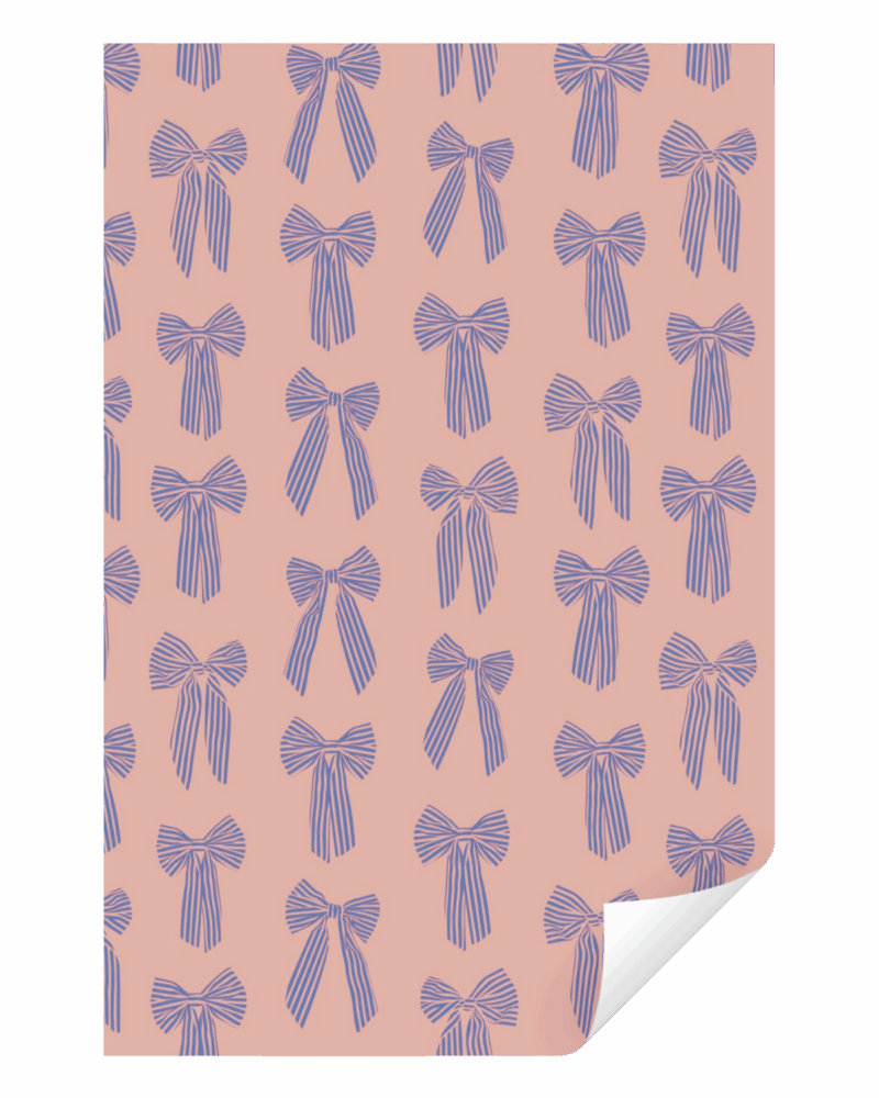 Kadodesign - Geschenkpapier Ole - Große Schleife Litschi + Kornblume