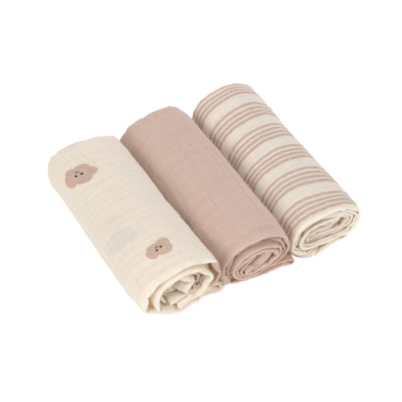 Lässig - Swaddle & Burp Blanket M 3 pcs Tiny Team mushroom
