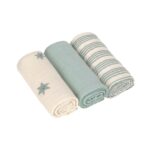 Lässig - Swaddle & Burp Blanket M 3pcs Tiny Team Granite