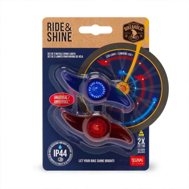 Legami - Set mit 2 LED-Leuchten für Fahrradspeichen - Space - Ride & Shine