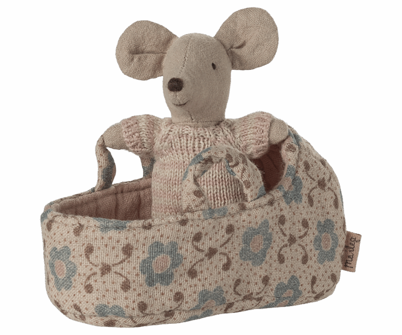 Maileg - Babymaus in Tragetasche - Rose