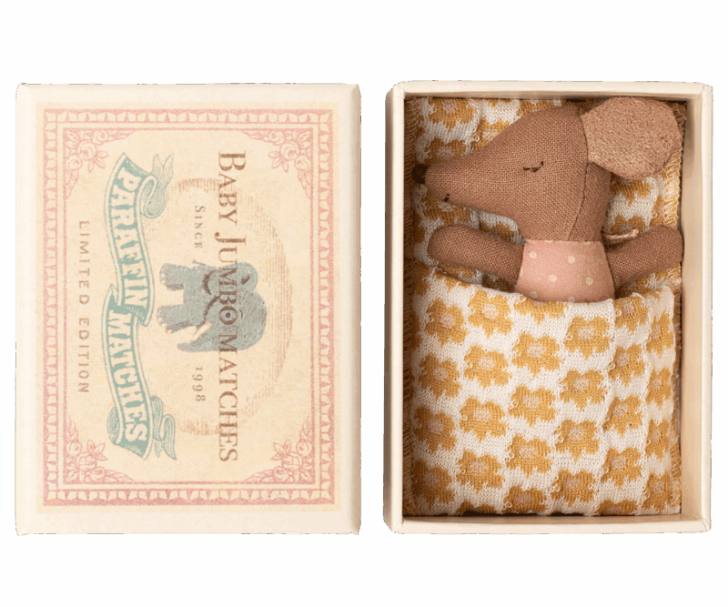 Maileg - Schläfrige Babymaus in Matchbox - Rose