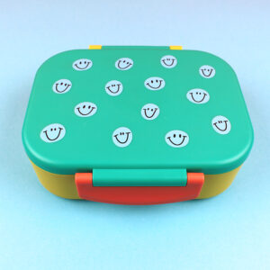 Ava&Yves - Brotdose/Lunchbox - Smiley grün/ocker/hellblau