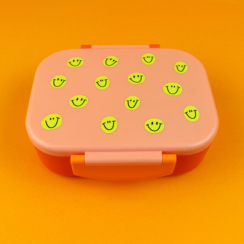 Ava&Yves - Brotdose/Lunchbox - Smiley rosa/rot/violett