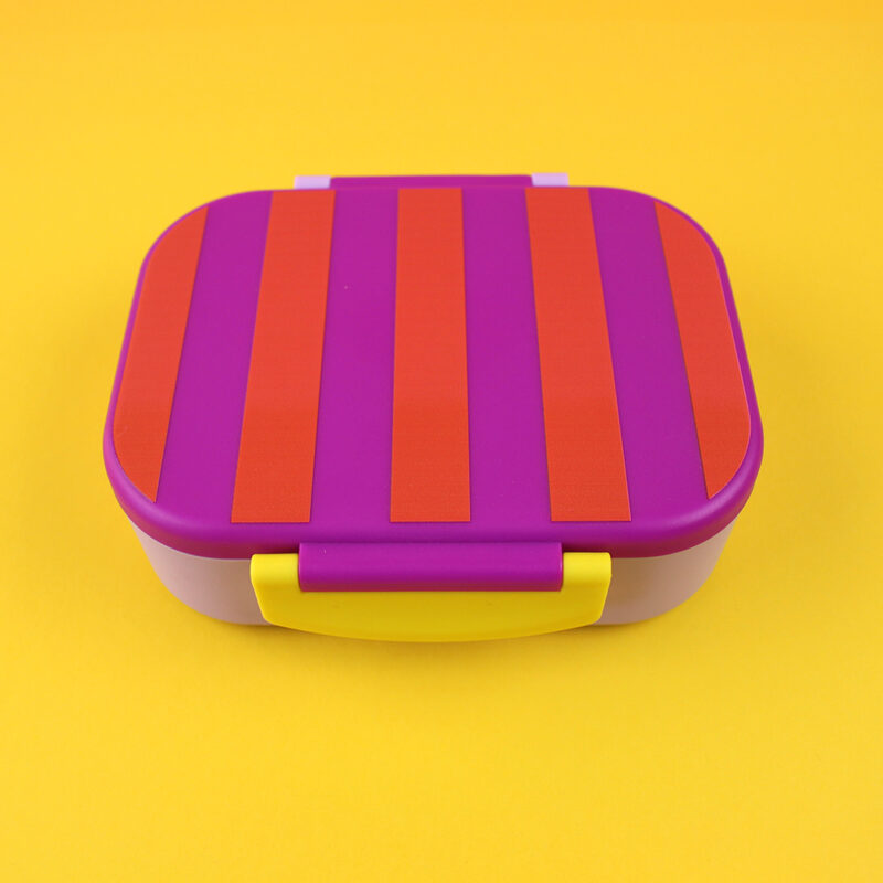 Ava&Yves - Brotdose/Lunchbox Streifen violett/rot-flieder