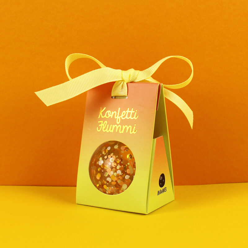 Ava&Yves - Flummiball mit Konfetti (hellgelb)