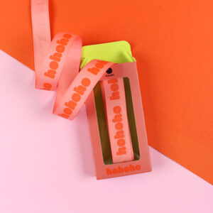 Ava&Yves - Geschenkband "hohoho" rosa-rot 5m