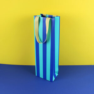 Ava&Yves - Geschenktasche für Flasche - blau/mint/gelb