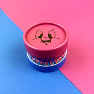 Ava&Yves - Haargummi-Set pink/blau mit 4 Haargummis in runder Geschenkbox