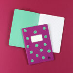 Ava&Yves - Notizheft brombeer mit mintfarbenen Smiles