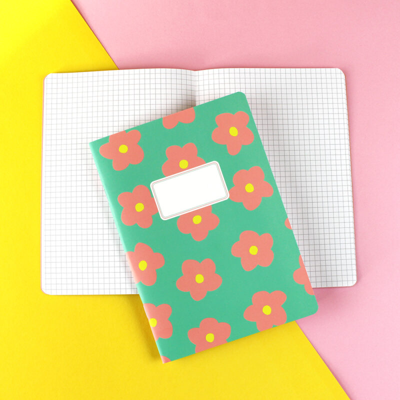 Ava&Yves - Notizheft Flowers mint/rose/gelb