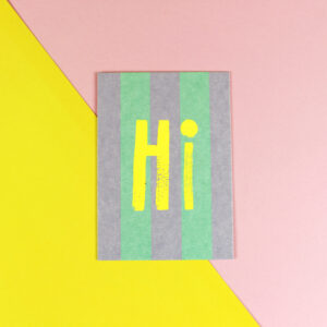 Ava&Yves - Postkarte Hi - flieder/mint/Neon Gelb