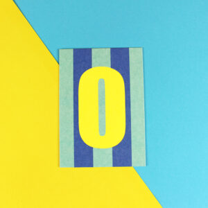 Ava&Yves - Postkarte Zahl grün/hellblau/Neon Gelb (0)