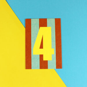 Ava&Yves - Postkarte Zahl grün/hellblau/Neon Gelb (4)