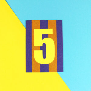 Ava&Yves - Postkarte Zahl grün/hellblau/Neon Gelb (5)