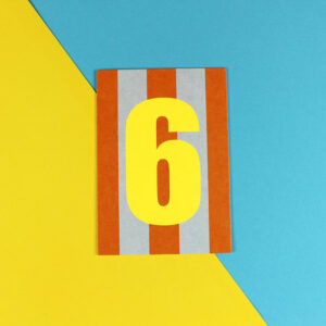 Ava&Yves - Postkarte Zahl grün/hellblau/Neon Gelb (6)