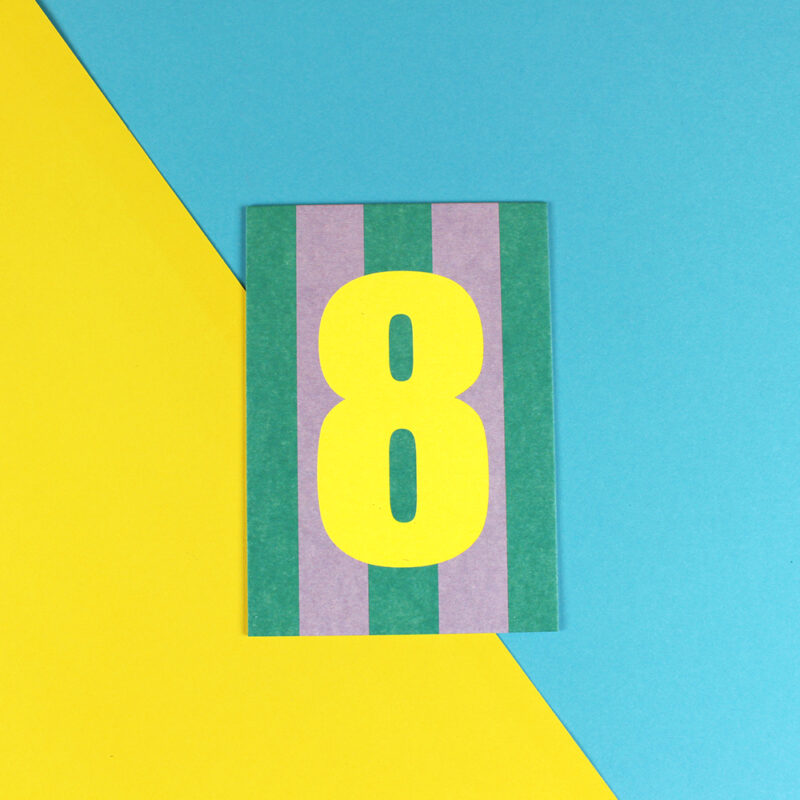 Ava&Yves - Postkarte Zahl grün/hellblau/Neon Gelb (8)