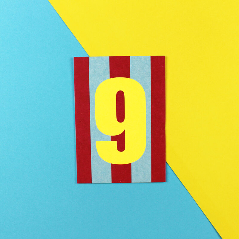 Ava&Yves - Postkarte Zahl grün/hellblau/Neon Gelb (9)