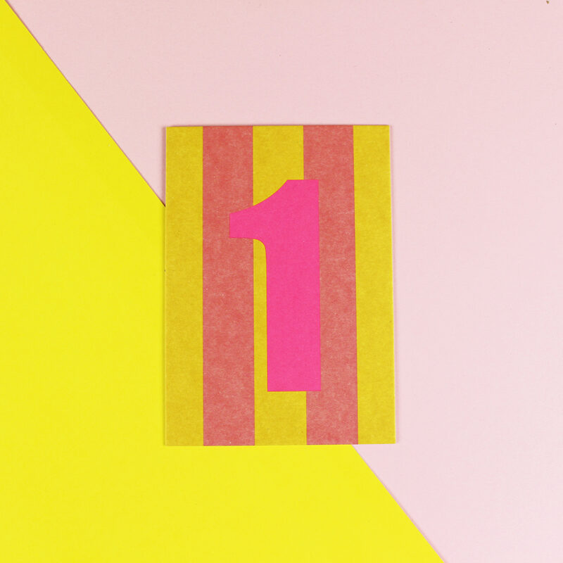 Ava&Yves - Postkarte Zahl pink/gelb/Neon Pink(1)