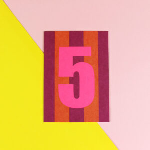 Ava&Yves - Postkarte Zahl pink/gelb/Neon Pink(5)