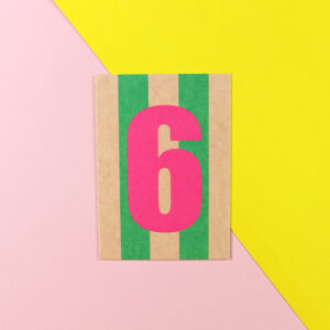 Ava&Yves - Postkarte Zahl pink/gelb/Neon Pink(6)