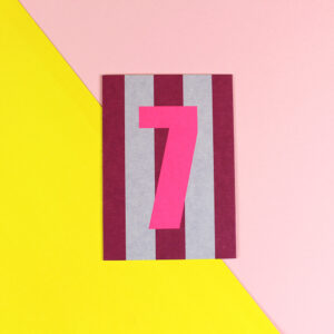 Ava&Yves - Postkarte Zahl pink/gelb/Neon Pink(7)