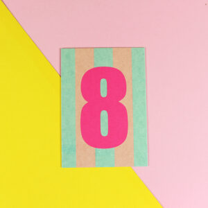 Ava&Yves - Postkarte Zahl pink/gelb/Neon Pink(8)
