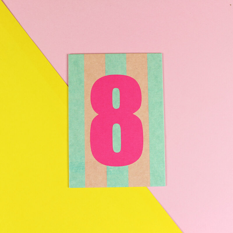 Ava&Yves - Postkarte Zahl pink/gelb/Neon Pink(8)